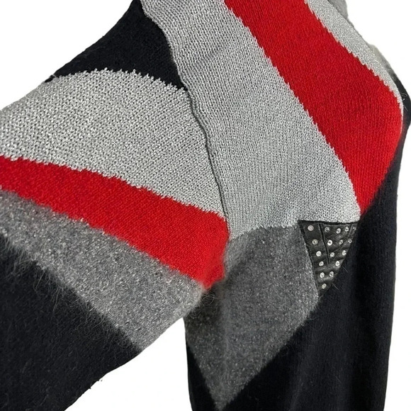 Rediffusion Vintage 80s Sweater Silk Angora Blend Sequin Beaded Retro Geometric - Picture 7 of 14